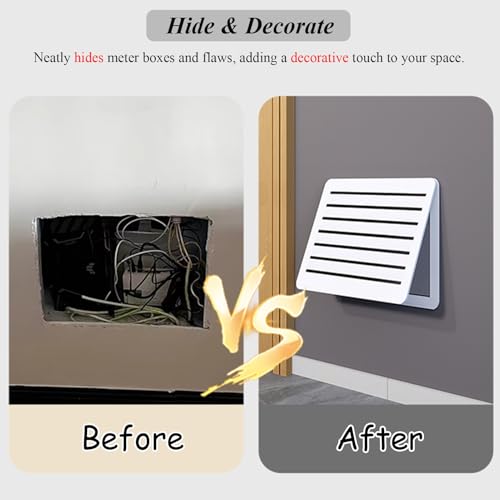 Farmhouse Style Decorative Electrical Panel Cover - Durable Plastic Circuit Breaker Lid, Ventilated Fuse Box Cover for Meter Box (9.8x7.9 inches) - Stylish & Functional Home Protection