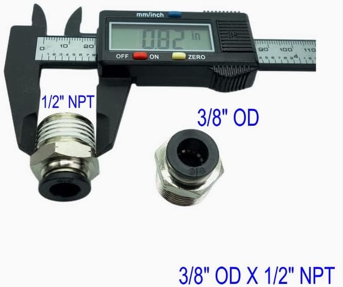CDQBWQDJT 3 Pcs Pneumation Fitting 3/8" Tube OD Push To Connect X 1/2 NPT Pipe Male Connector