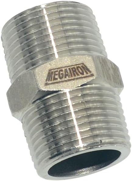 3/4" x 3/4" NPT Male Threaded Hex Nipple,Stainless Steel 304 Quick Coupler Pipe Fitting