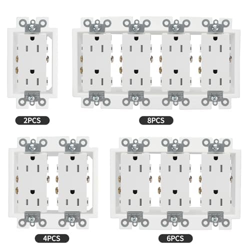 BE1 10pcs Electrical Outlet Box Extender with 20 Screws, Box Electrical Power Outlet Box Extender, Singer Gang Power Switch Receptacles Accessories (SLK1) (10)