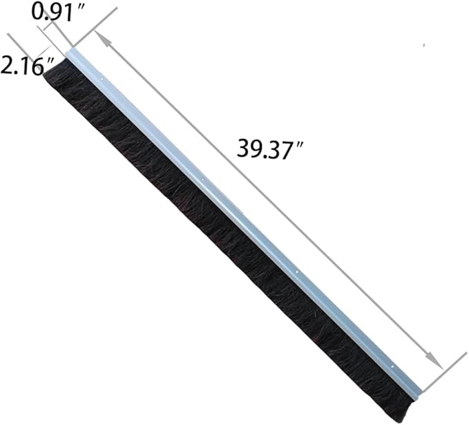 1 Set Horsehair 2.16 Inches x 39.37 Inches Brush Door Sweep Door Brush Seal Roll Up Door Garage Door Sweeps Suitable for Various Floors Easy Mounting (2.16 in,1)