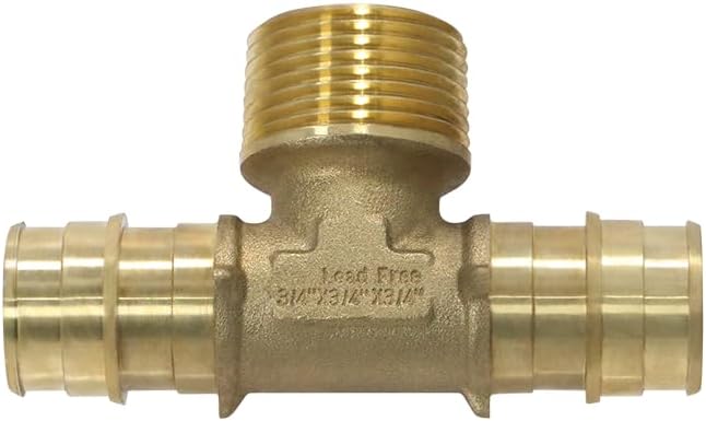 XFITTING Pex A 3/4 Inch x Pex A 3/4 Inch x 3/4 Inch Male NPT Tee, Pex A Male NPT Tee, 29-6-2=10XX, 10 Pieces