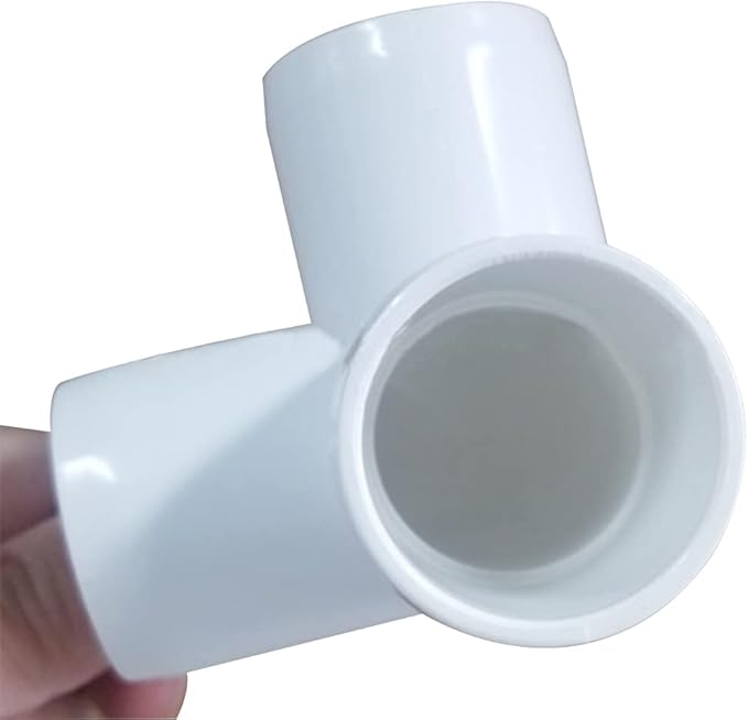 2 Inch Tee PVC Fitting 3 Way Elbow Connector, Furniture Grade 90 Degree Elbow Side Outlet, PVC Corner Fittings for Building Furniture Greenhouse Shed Pipe Fittings Tent Connection (Pack of 4)