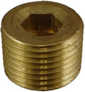 3/4" NPTF Brass Countersunk Internal Hex Head Male Pipe Thread Plug Fitting | 33155-12