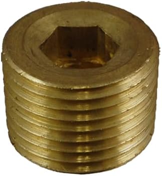 3/4" NPTF Brass Countersunk Internal Hex Head Male Pipe Thread Plug Fitting | 33155-12