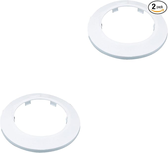 75mm Pipe Cover Decoration; Fit 2.95" Outer Diameter Pipe/Hole; White PP Plastic Escutcheon Collar; Snap-on Water Escutcheon Plate for Bathroom Kitchen Wall Tube Decor 2 Pcs