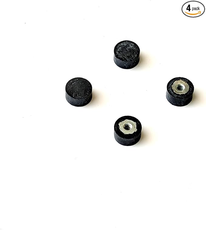 4 Rubber Vibration Isolator Mounts (1" Diameter x 1/2'' Height) 1/4-20 Female Threaded