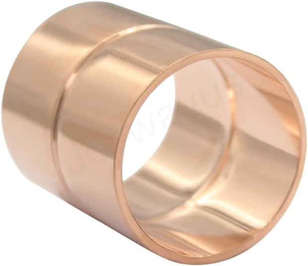 Joywayus 1PCS 1-1/2" ID Copper Coupling with Dimple Stop Straight Sweat Pipe Fitting Pressure Plumbing Solder Connection