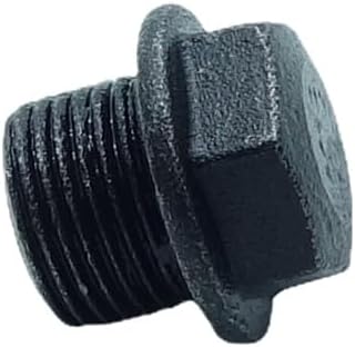1 Piece M18X1.5 Metric Male Thread Hex Head Plug with Flange Black Carbon Steel Socket Pipe Fitting for Terminate Pipe Ends