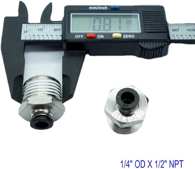 CDQBWQDJT 5 Pcs Pneumation Fitting 1/4" Tube OD Push To Connect X 1/2 NPT Pipe Male Connector