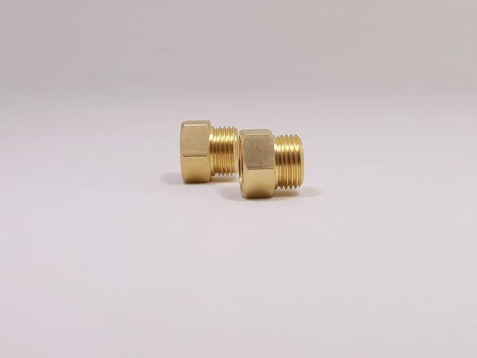 G 1/2 BSP Male to US 1/2 NPT Female Thread Converter Adapter (2-Pack), Solid Brass Pipe Fitting，Water Hose Adapter, British to US Gauge Sensor Sender Adapter BSP NPT Thread Converter