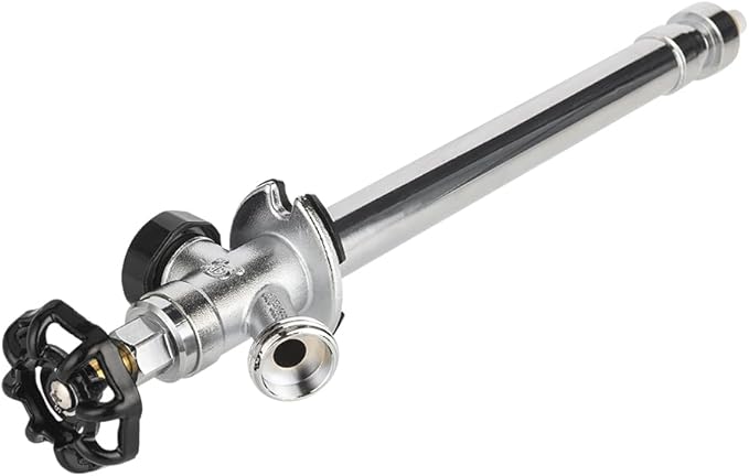 EFIELD 10-inch Anti-Siphon Frost Free Sillcock 1/2 inch Push Fit X 3/4 inch Hose Bibb, Chrome Plated Brass Body (10-inch),(SILLCOCK038)