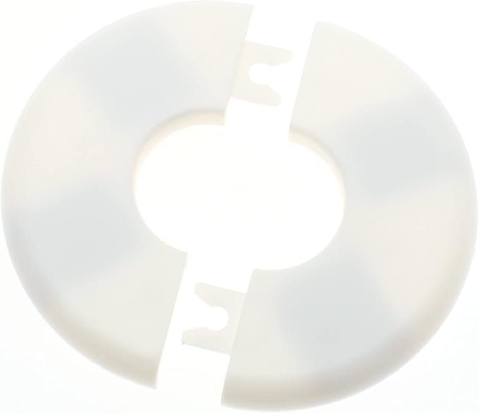 FDXGYH 2 Pcs ID 1-1/3 Inch ABS Wall Split Flange Self-Adhesive tape Round Escutcheon Plate Cover for Water Pipe Faucet Decoration Accessories [White]