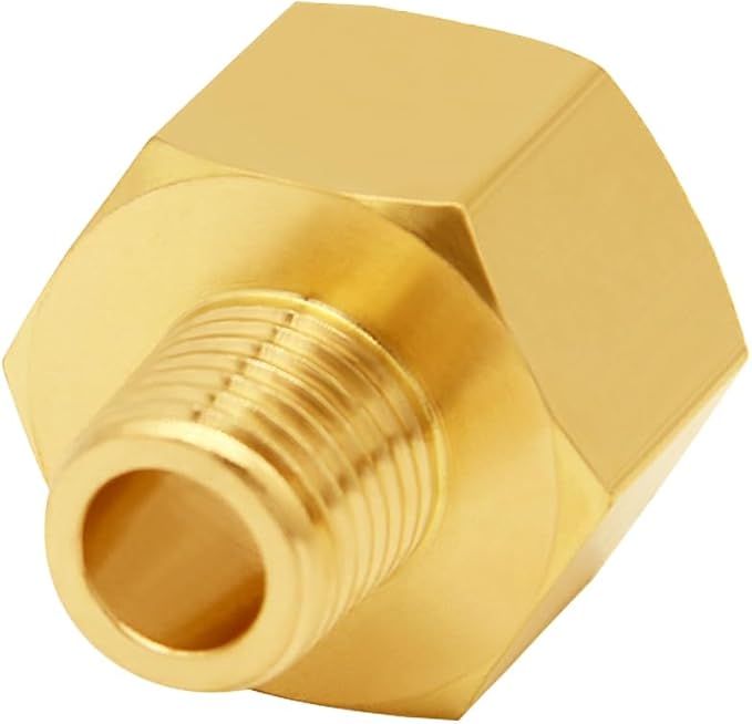 3PCS Brass Reducer Adapter, 1/2" NPT Female to 1/4" NPT Male Thread, Hex Reducing Pipe Fitting Coupler Nipple Connector for Water/Oil/Gas