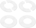 PATIKIL Wall Split Flange 130mm / 5.1" OD, 4 Pcs Round Escutcheon Plate Cover PPR Plumbing Cover Plates with Self-Adhesive Tape for 64mm / 2.5" Dia Water Pipe Faucet, White