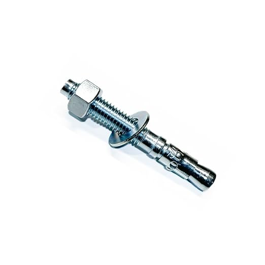 Zinc-Plated Steel Wedge Anchors, 1/2" X 4-1/2" - Heavy-Duty Mounting Bolts for Concrete - 50 Pack