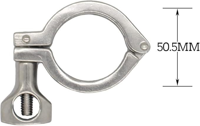 QiiMii Single Pin Heavy Duty 5 Pcs Tri Clamps with Wing Nut Ferrule TC 1.5 Inch Stainless Steel 304 Sanitary Fittings with Silicone Gasket