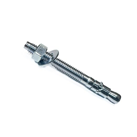 Zinc-Plated Steel Wedge Anchors, 3/8" X 3-3/4" - Heavy-Duty Mounting Bolts for Concrete - 50 Pack