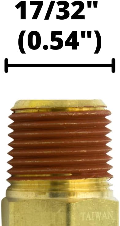 3/8" Push-in Air Brake x 1/4" NPTF Male Brass D.O.T Fitting (5-PACK) | 31868-06-04