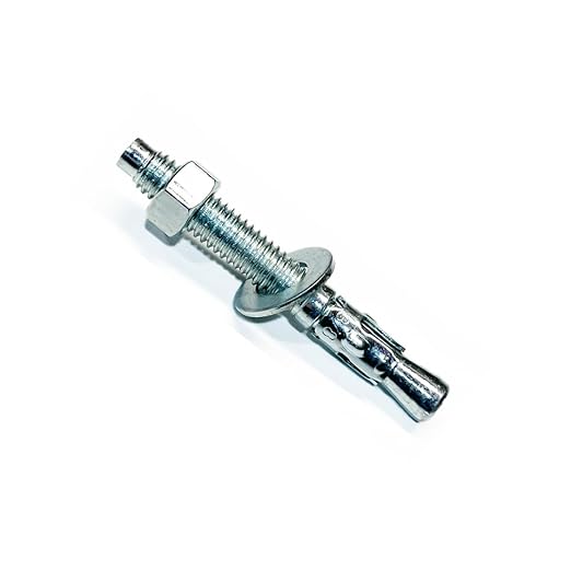 Zinc-Plated Steel Wedge Anchors, 3/8" X 2-3/4" - Heavy-Duty Mounting Bolts for Concrete - 50 Pack