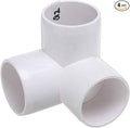 4Pcs 2" Elbow PVC Fitting, SCH40 3-Way Tee Furniture Grade PVC Pipe Fitting, DIY Corner Elbow Connector for Building Furniture, Greenhouse Frame Connection, Socket x Socket, White