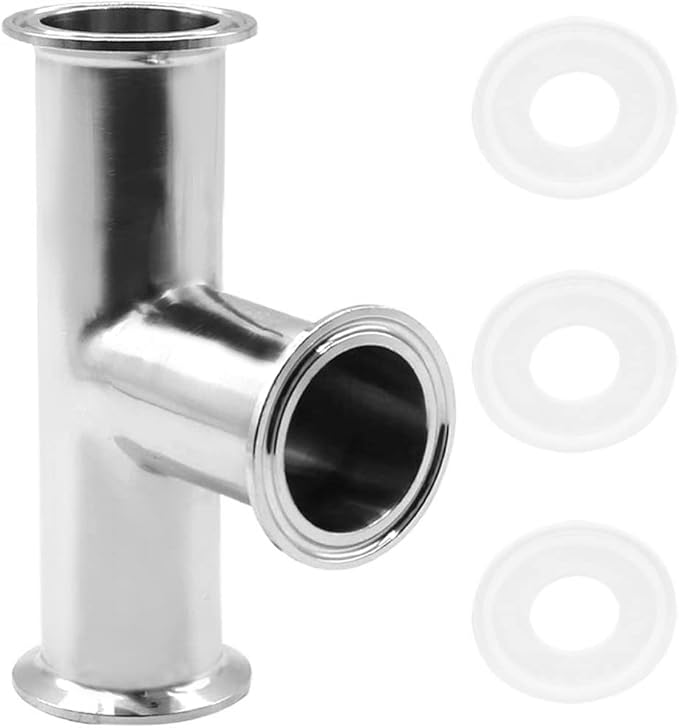 Beduan 1.5" Tri Clamp Tee 3 Way Stainless Steel Sanitary Fitting (32mm Pipe OD)