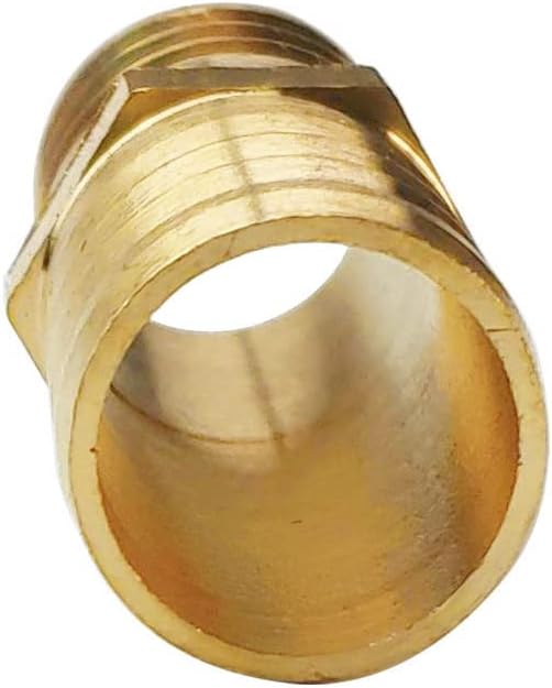 2PCs 5/8" Brass Hose Barb Fitting Straight Shape Barbed Splicer Mender Union Fitting with 4PCs Hose Clamp for Oil Water Air