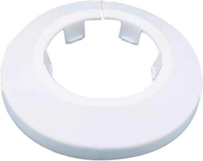 34mm Pipe Cover Decoration; Fit 1.33" Outer Diameter Pipe/Hole; White PP Plastic Escutcheon Collar; Snap-on Water Escutcheon Plate for Bathroom Kitchen Wall Tube Decor 1 Piece