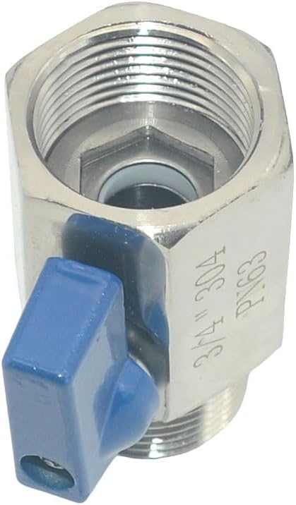 2 Pack Mini Ball Valve, Stainless Steel Female x Male NPT Thread Shut-Off Valve (3/4")
