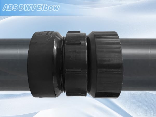 Lesso 1 1/2''ABS Union 1-1/2-Inch X 1-1/2-Inch Hub Union,Black 1.5 Inch