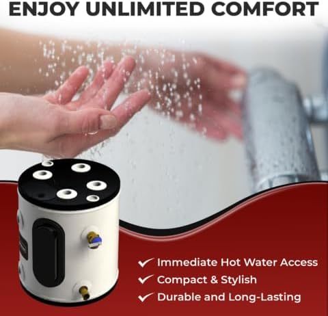 12 Gallon, 120V – Ariston Electric Water Heater – Compact Point of Use Tank for RV, Camper, Small Spaces, Plug-in Heating Solution for Under Sink, Versatile Electric Tank for Bathroom, Shower