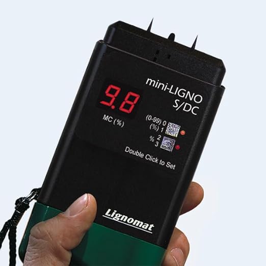 Mini-Ligno S/DC Moisture Meter for Long Term Moisture Monitoring for Leaks in Roof, Windows, Wall Boards, Softwood, Hardwood - Detection Tool for In-House Leak Detection w/ 5-3 ft. Loop Cable