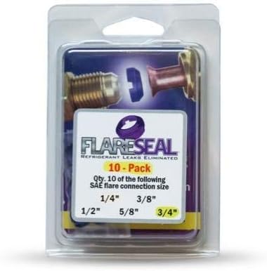 3/4" - 10 Pack - FS12-10PK Leak Free SAE Flare Connections - Refrigeration, HVAC, Ductless, Schrader Valve or Mini Split Applications (3/4", 10 Pack)
