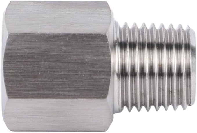 Stainless Steel 304 M22*1.5 Female Thread x 1/2" NPT Male Adapter Metric Convert NPT Pipe Fiiting for Pressure Gage 1pc
