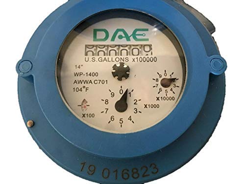 DAE WP-1400P 14" Woltmann Helix Water Meter, Pulse Output, Gallons