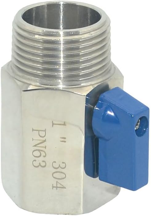 2 Pack Mini Ball Valve, Stainless Steel Female x Male NPT Thread Shut-Off Valve (1")