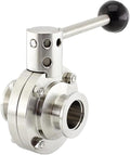 SHERICH KF16 Vacuum Butterfly Valve, Stainless Steel 304 Three-clamp Butterfly Valve with Handle and Silicone (KF16)