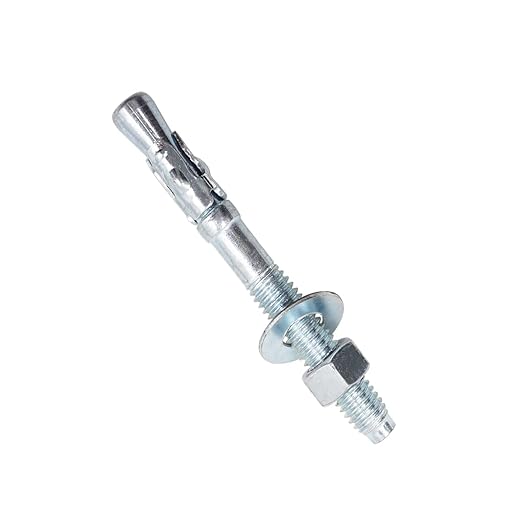 3/8 x 3-1/2 inch Carbon Steel Wedge Anchor kit for Concrete Cement Wall Floor Ground Deck Fence Base Bracket, Drill Stud Post Strong Screw Bolt Set.(30 pcs)