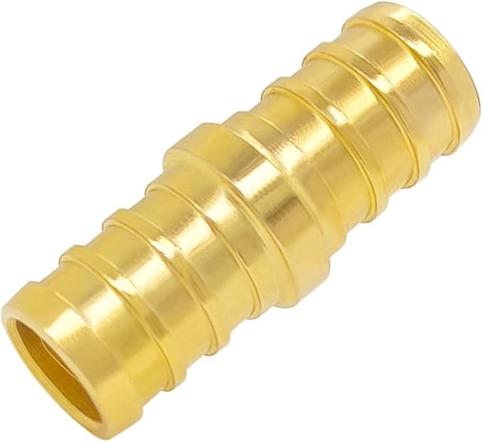 Hooshing 1/2 inch PEX Fitting Combo 30PCS - Straight Coupling (10) 90 Degree Elbow (10) PEX Tee (10) Solid Brass Barb Crimp Pipe Hose Fittings