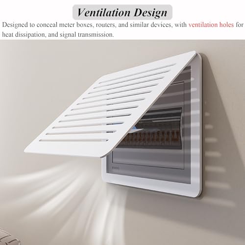 Farmhouse Decorative Electrical Panel Cover - Ventilated Fuse Box & Circuit Breaker Lid (9.8x7.9 inches) - Stylish, Protective Meter Box Solution for Home Decor