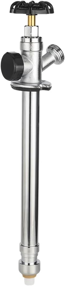 EFIELD 6-inch Anti-Siphon Frost Free Sillcock 1/2 inch Push Fit X 3/4 inch Hose Bibb, Chrome Plated Brass Body (6-inch),(SILLCOCK036)