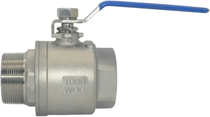 1Pcs Full Port Ball Valve 2'' - Heavy Duty Male NPT (MNPT) X Female NPT (FNPT) Thread with Long Handle Switch,Stainless Steel 304 for Water, Oil, and Gas,1000WOG