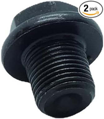 M12X1 Plug Metric Male Thread Hex Head Pipe Plug with Flange Black Carbon Steel Fitting for Terminate Pipe Ends 2 pcs