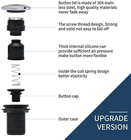 Garbage Disposal Air Switch Kit Sink Top Waste Disposal Stainless Steel On/Off Air Button Food and Waste Disposals Part by Etoolcity