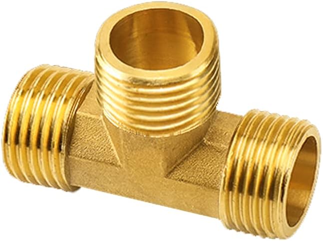 Joywayus Brass Pipe Fittings 1/2"NPS Male Forged Tee Pipe Tube Fitting(pack of 3)