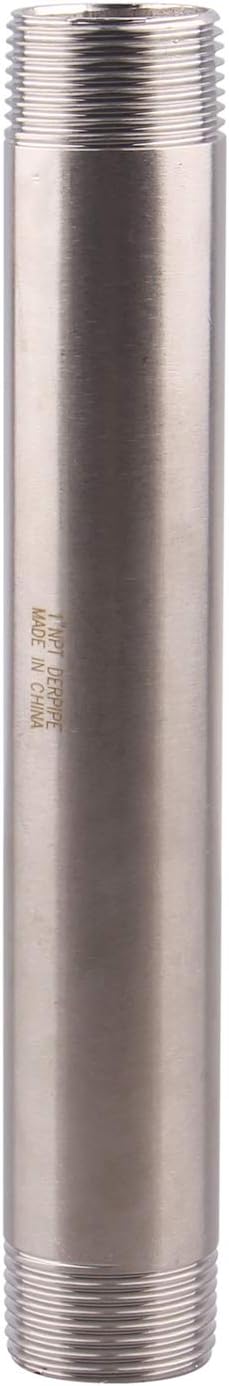 1" X 1" NPT Male Nipple Stainless Steel 304 Cast Pipe Coupling fitting 8" Length