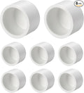 6Pcs 1 1/4" PVC External End Cap Fitting, SCH40 Furniture Grade PVC Pipe Plug Adapter, Pipe Cover Fittings for DIY Project, Irrigation System, Plumbing Framework, Garden Structures