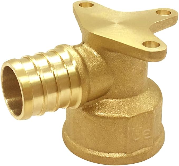 3PCS LF Brass 3/4 Inch PEX Barb to 3/4 NPT Female with Drop Ear 90 Degree Elbow Coupling Pipe Crimp Fitting