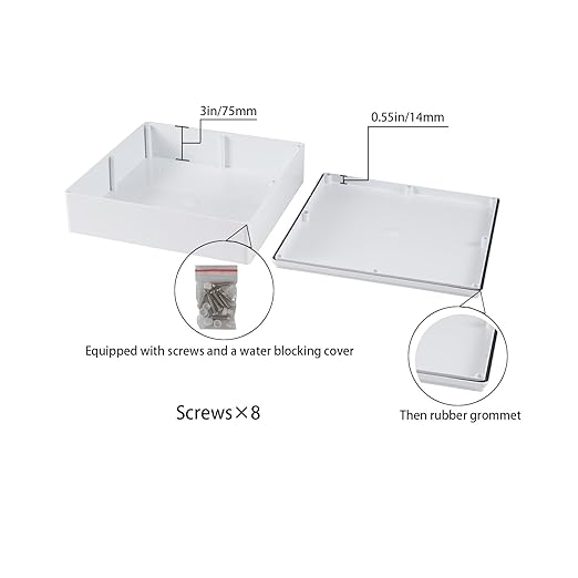2 Pack 12" x 12" x 3" PVC Plastic Dustproof Waterproof Box IP65 Junction Boxes Project Junction Conduit Box for Electrical Enclosure