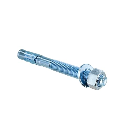 Conquest 3/4" x 7" Zinc Plated Wedge Anchors (Box of 10) – High Performance Concrete Anchors – Rust Resistant Zinc Plating for Dry Interior Environments – Heavy Duty Fastener for Concrete